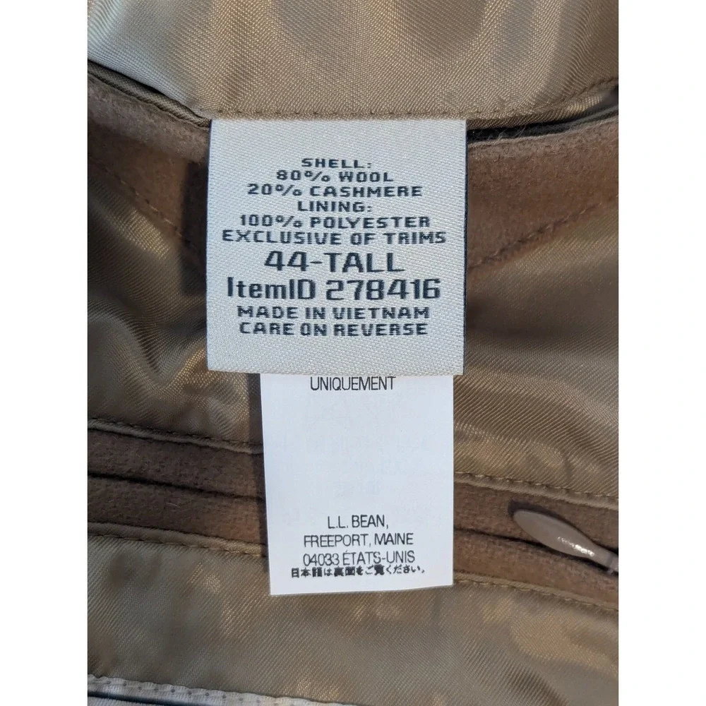 LL Bean Sport Coat Mens‎ 44T Brown Wool Cashmere Jacket Preppy Classic Blazer